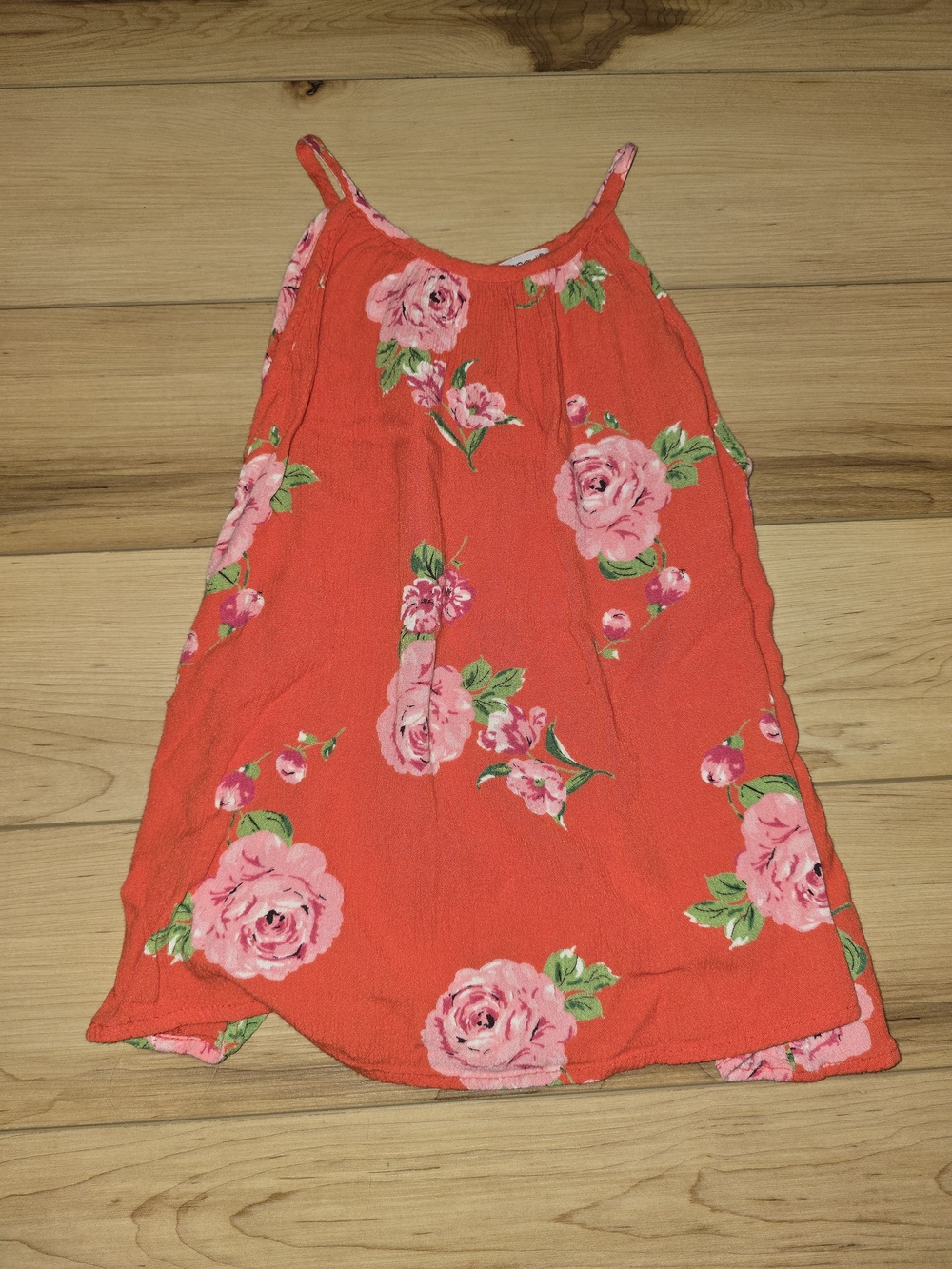 Chenault Coral Spaghetti-Strap Tank with Pink Rose Print